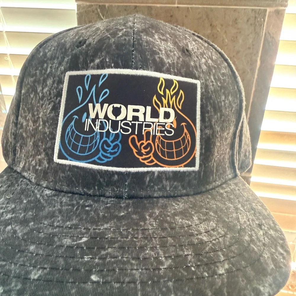 Black Washed Logo Snapback Hat
